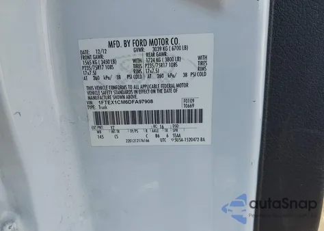 2013 Ford F150 Xl z USA, uszkodzony, nr VIN 1FTEX1CM6DFA97908